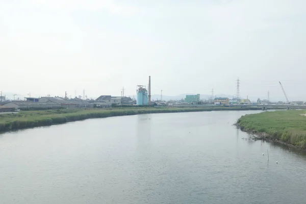 日本で列車から車窓から — ストック写真