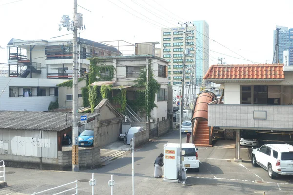 日本で列車から車窓から — ストック写真