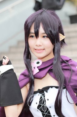 kimliği belirsiz Japon anime cosplay poz, 2018