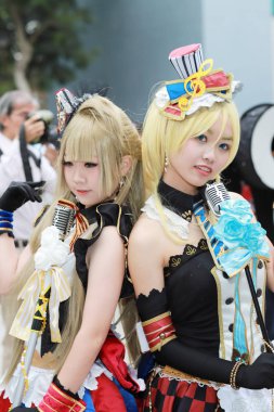 kimliği belirsiz Japon anime cosplay poz, 2018