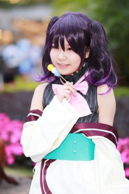 kimliği belirsiz Japon anime cosplay poz, 2018