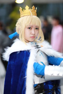 kimliği belirsiz Japon anime cosplay poz, 2018