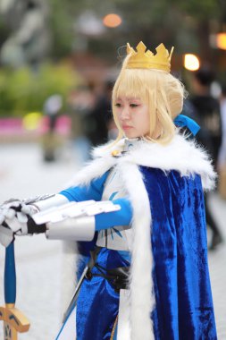 kimliği belirsiz Japon anime cosplay poz, 2018