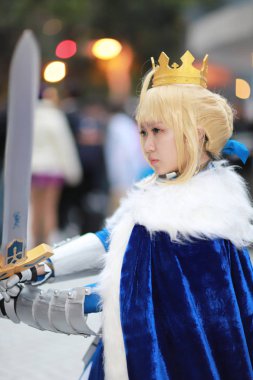 kimliği belirsiz Japon anime cosplay poz, 2018