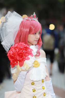 kimliği belirsiz Japon anime cosplay poz, 2018