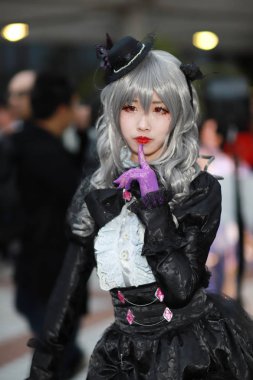 kimliği belirsiz Japon anime cosplay poz, 2018