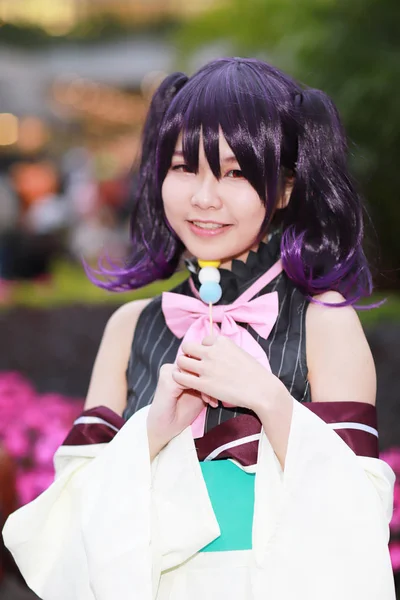 Pose Cosplay Anime Japonês Não Identificado 2018 — Fotografia de Stock