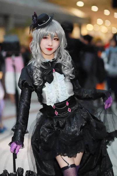 Pose Cosplay Anime Japonês Não Identificado 2018 — Fotografia de Stock