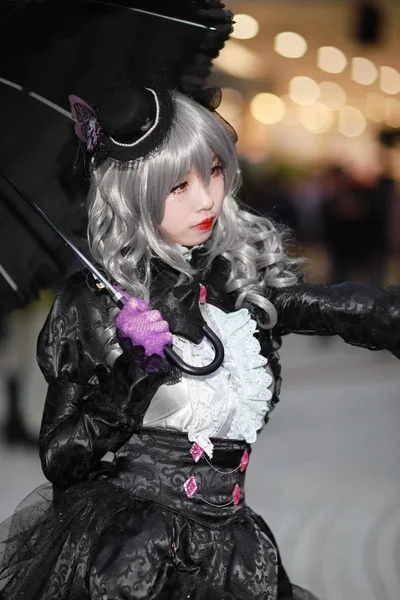 Oidentifierade Japansk Anime Cosplay Pose 2018 — Stockfoto