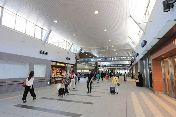 Passagiers Haast Okayama Station Japan — Stockfoto