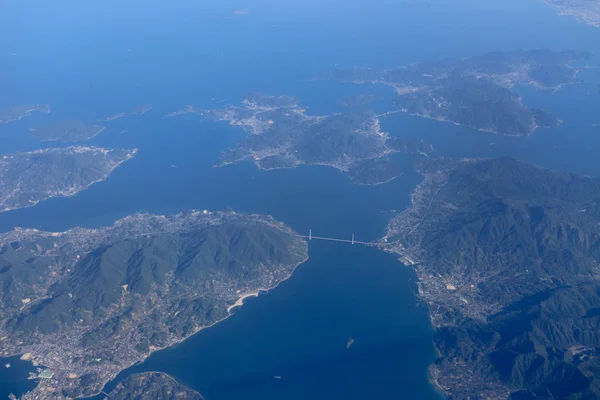 Vista Aérea Ventana Del Avión Mirando Hacia Abajo Tierra —  Fotos de Stock