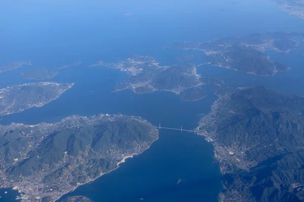 Vista Aérea Ventana Del Avión Mirando Hacia Abajo Tierra —  Fotos de Stock