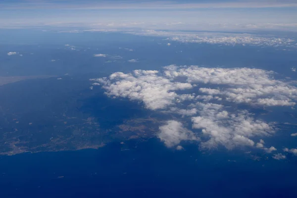 Vista Aérea Ventana Del Avión Mirando Hacia Abajo Tierra —  Fotos de Stock