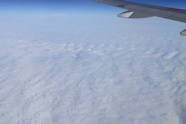 Letecký Pohled Okna Letadla Země Při Pohledu — Stock fotografie