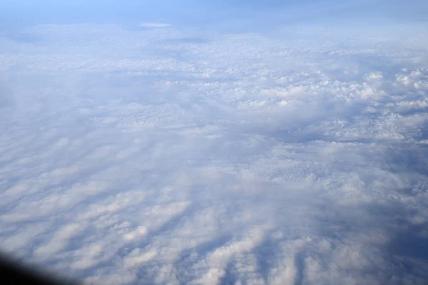 Vista Aérea Janela Plana Olhando Para Baixo Para Aterrar — Fotografia de Stock