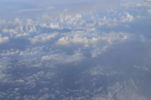 Vista Aérea Janela Plana Olhando Para Baixo Para Aterrar — Fotografia de Stock