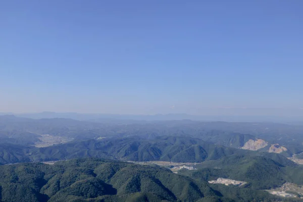 Een Uitzicht Stad Van Japan Door Het Raam — Stockfoto