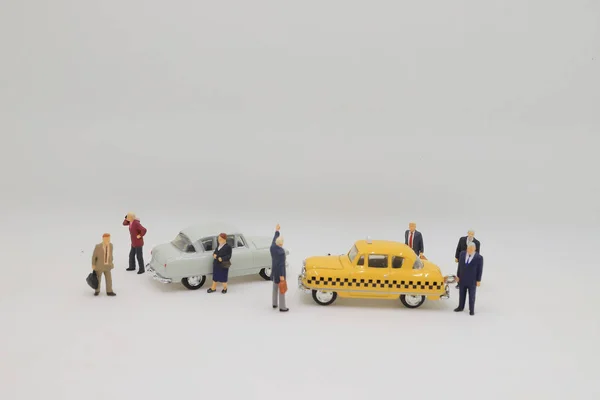 Mini Figuur Wachten Belasting Van New York — Stockfoto