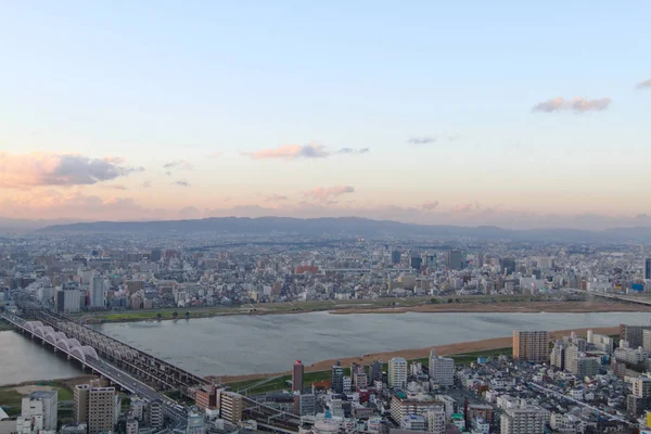 大阪市の夜景 日本のライトします — ストック写真