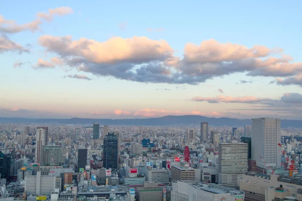 Utsikt Över Osaka City Lights Nattvisning Japan — Stockfoto