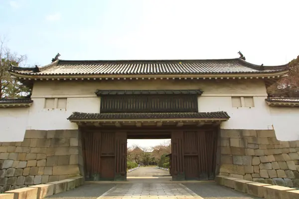 Kamenná Zeď Nijo Castle Světového Dědictví Unesco — Stock fotografie