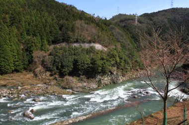 Kyoto, Arashiyama nehir dışında tren