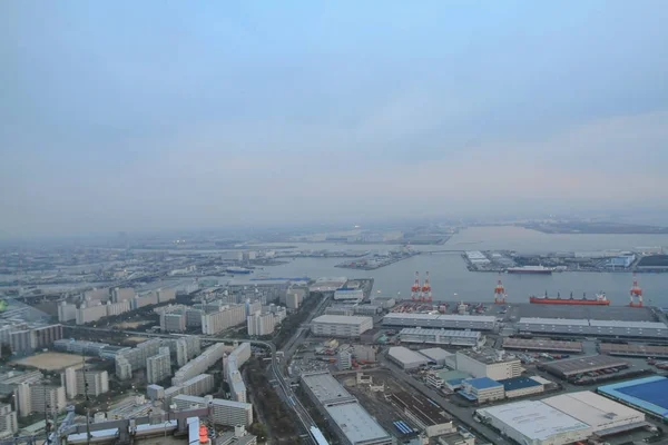 Een Industrie Zoeken Rond Een Baai Van Osaka — Stockfoto