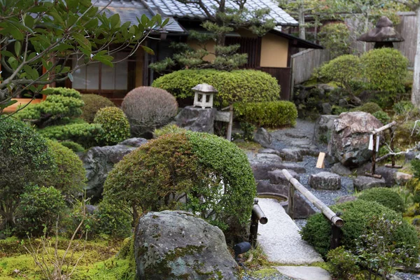 Ein Zen Garten Japanischer Traditioneller Garten — Stockfoto