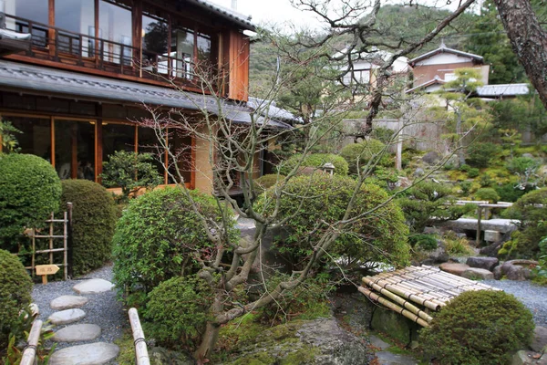 Jardín Zen Jardín Tradicional Japonés —  Fotos de Stock