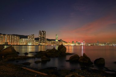 Hong kong balıkçılık Vadisi günbatımı, lei yue mun