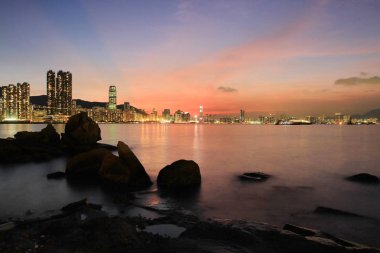 Hong kong balıkçılık Vadisi günbatımı, lei yue mun
