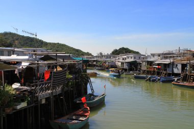 Hong Kong'da bir Tai O balıkçı köyü