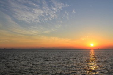 deniz manzaralı bir gün batımı Tung Chung