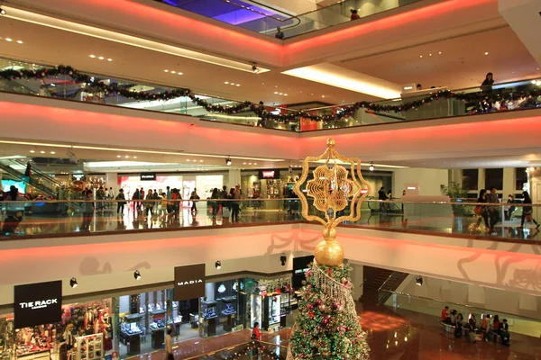 Christmas Tree Festival Walk Mall Kowloon Tong — Stock Photo, Image