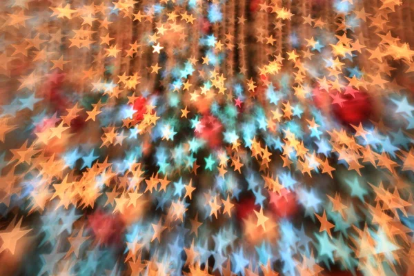 Die Farbenfrohe Defokussierte Weihnachtsbaumbeleuchtung — Stockfoto