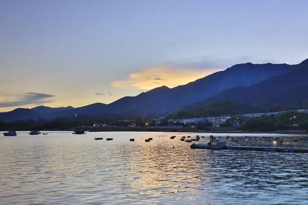 Güzel sk ile günbatımı Tai Mei Tuk pier