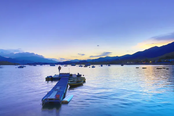 Tai Mei Tuk, Tai Po, Nt, çarpıcı bir gün batımı