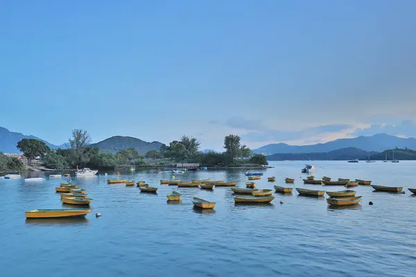 Güzel sk ile günbatımı Tai Mei Tuk pier
