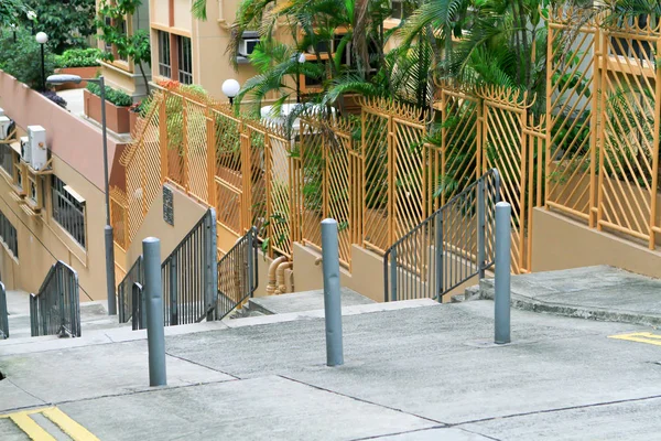 Rua Passeio Estreita Com Escadaria Longa — Fotografia de Stock
