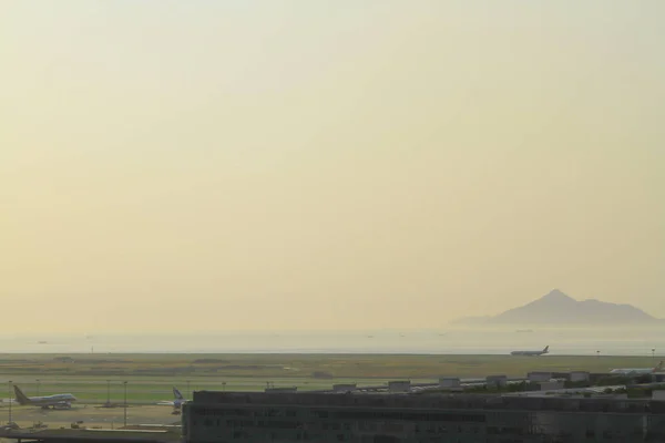 Ong Kong China Die Bucht Des Flughafens Befindet Sich Der — Stockfoto