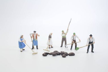 kahve çekirdekleri ile bir mini emekçilerin.