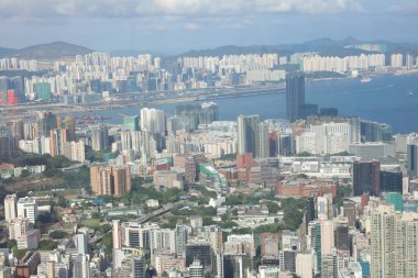 Kowloon yan görünüm Hong kong isaland ŞA yönü