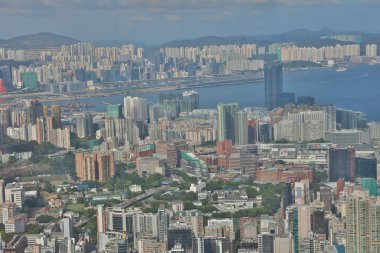 Kowloon yan görünüm Hong kong isaland ŞA yönü