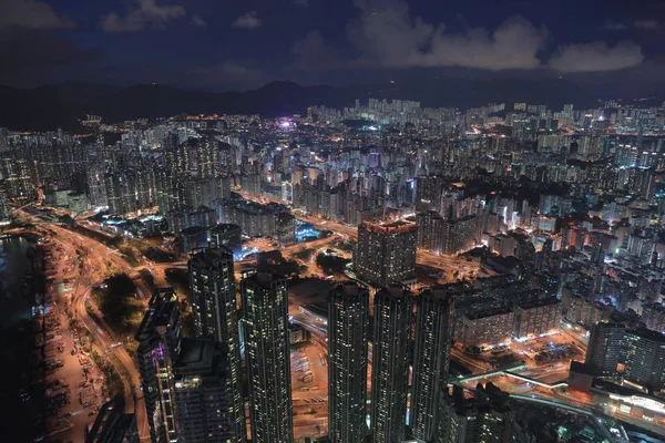 Θέα Του Kowloon Νύχτα Από Δπδ — Φωτογραφία Αρχείου