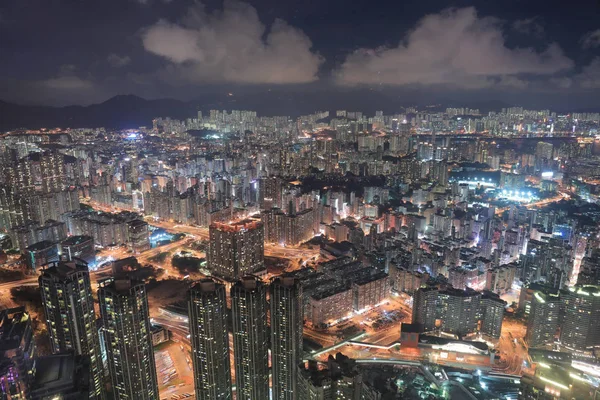 Widok Nocny Kowloon Icc — Zdjęcie stockowe