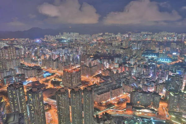 Вид Ніч Kowloon Від Icc — стокове фото