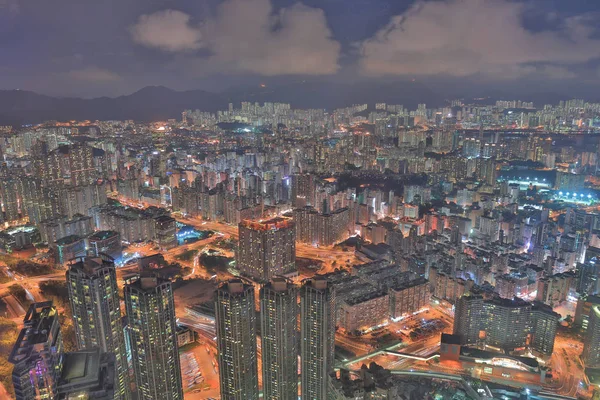 Vista Noche Kowloon Icc —  Fotos de Stock