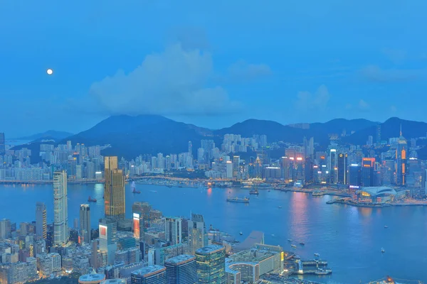 Ile Gece Hong Kong Manzarası — Stok fotoğraf