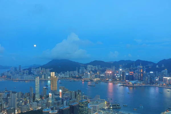 Ile Gece Hong Kong Manzarası — Stok fotoğraf