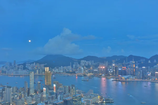 Ile Gece Hong Kong Manzarası — Stok fotoğraf